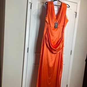 Elegant Orange Evening Gown